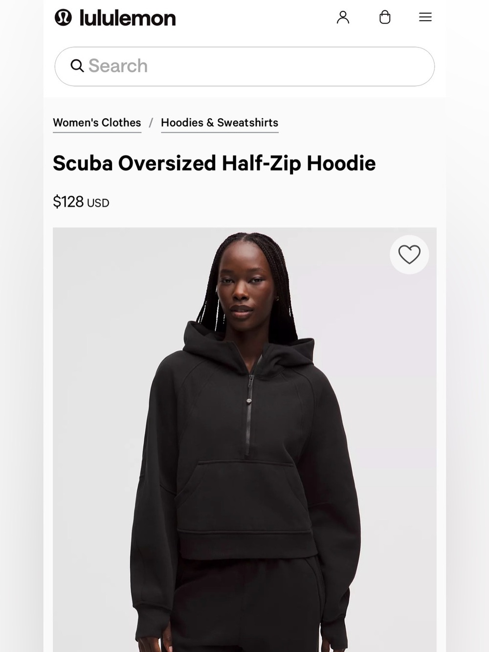 lululemon athletica Black Half-Zip Hoodie